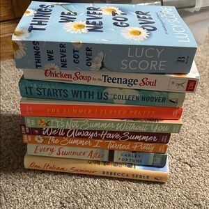 Stack of Young Adult & Summer Paperback Books - Colorful Daisy Cover